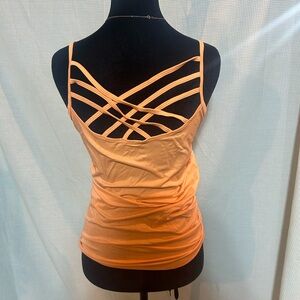 NWOT Strappy Back Women's Orange Neon Tank Top-NEVER worn